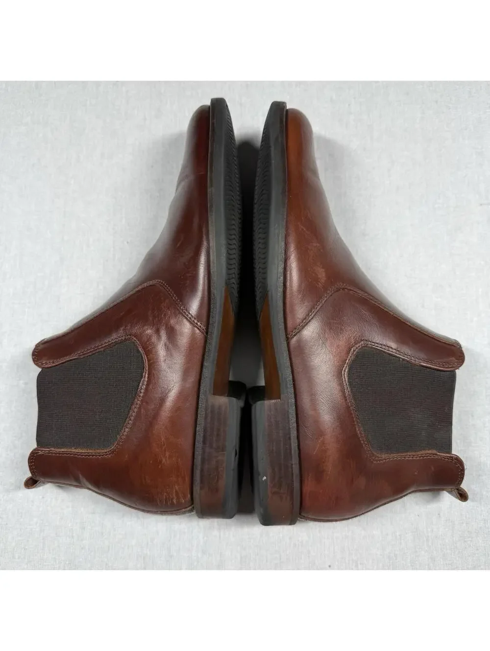 JOHNSTON & MURPHY‎ Chelsea Boots Men Sz 8M Brown Leather Comfort Chukka Shoes